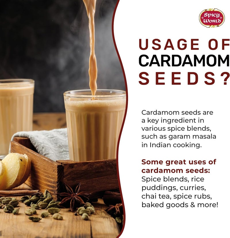 Spicy World Decorticated Cardamom Seeds - 3.5 Ounce Bag - Image 4